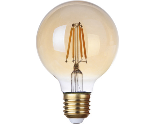 Globlampa FLAIR LED G80 E27 4W(33W) 380lm 2000K varmvit amber filament