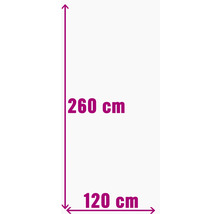 Mått: 260 cm höjd, 120 cm bredd