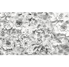 Fototapet KOMAR Pure Shades Black and White floral 4 delar 400x250cm P962-VD4-thumb-0