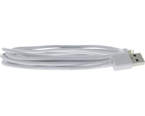 Vit USB-kabel med Lightning-kontakt