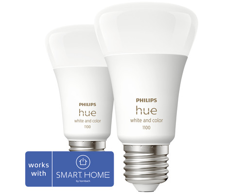 E27 - Philips Hue Color and White Ambiance 1100lm LED pære 2-pak
