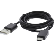 Laddnings- + datakabel USB/USB-C 100 cm svart-thumb-0