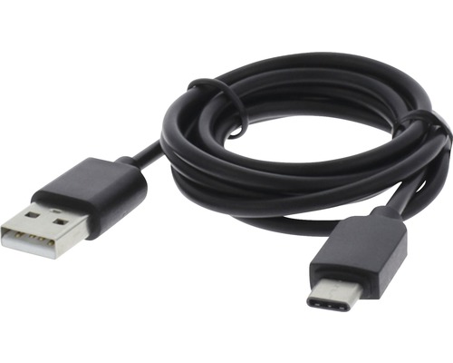 Laddnings- + datakabel USB/USB-C 100 cm svart-0