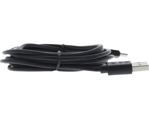 Svart USB-kabel med typ A- och typ C-kontakt