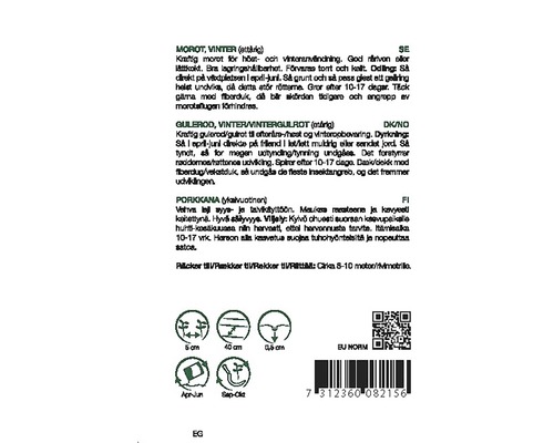 Information om sådd och skörd av morötter