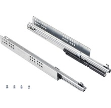 Metall lådskenor set med skruvar