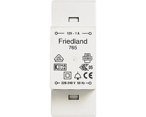 Transformator för dörrklocka FRIEDLAND VDE D765 12V/1A
