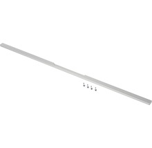 Lång, silverfärgad dörrtätning med skruvar