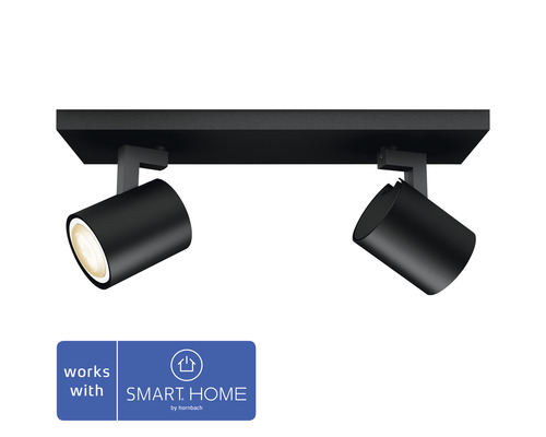 Takspotlight PHILIPS HUE Runner White Ambiance 5W dimbar svart inkl. strömbrytare med dimmer