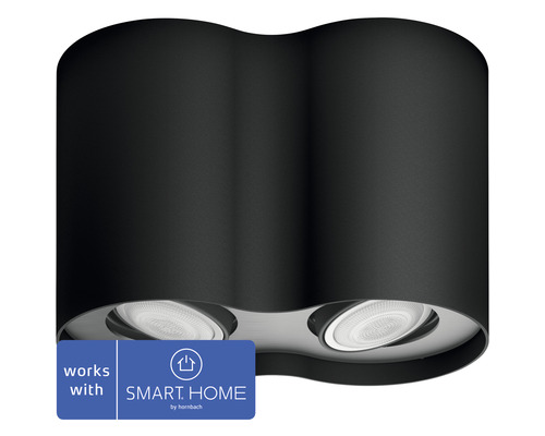 Takspotlight PHILIPS Hue Pillar White Ambiance 5W dimbar svart inkl. strömbrytare med dimmer - kompatibel med SMART HOME by hornbach Takspotlight PHILIPS Hue Pillar White Ambiance 5W dimbar svart inkl. strömbrytare med dimmer - kompatibel med SMART HOME by hornbach