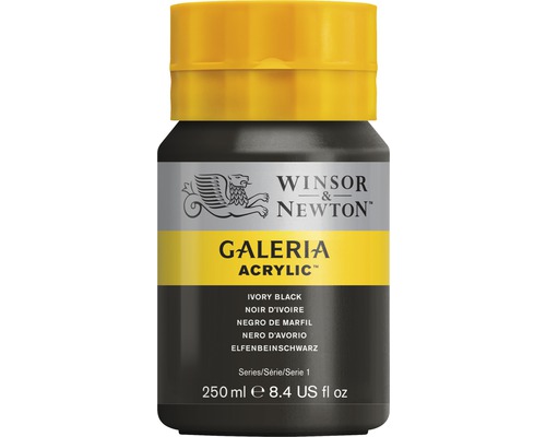 Akrylfärg WINSOR&NEWTON Galeria Acrylic 331 svart 250ml Winsor & Newton Galeria akrylfärg elfenbenssvart 250 ml