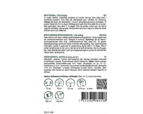 Information om odling av buskbönor