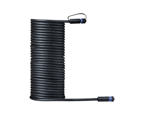 Förlängningskabel PAULMANN Plug & Shine 1in-1out IP68 24V svart 10m Upprullad svart kabel med kontakt