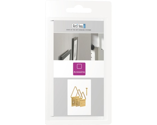 Arti Teq tillbehörspaket med hängare och spikar i förpackning