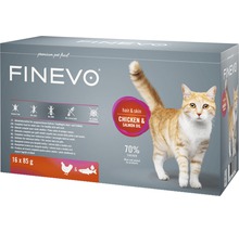 Kattmat FINEVO Hair&Skin kyckling med laxolja 16x85g