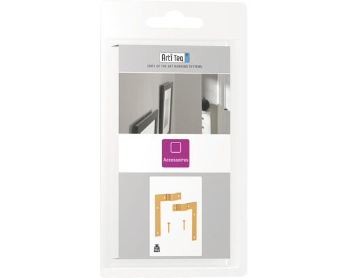 Arti Teq tillbehörssats med vinklar och skruvar i förpackning