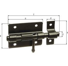 Skjutregel ALBERTS med ögla 70x57x16mm stål svart-thumb-1