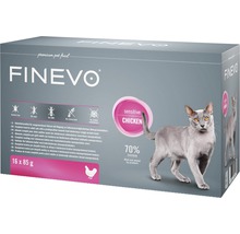 Kattmat FINEVO Sensitive Cat kyckling pur 16x85g-thumb-0