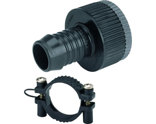 Trädgårdsslangkoppling med slangklämma