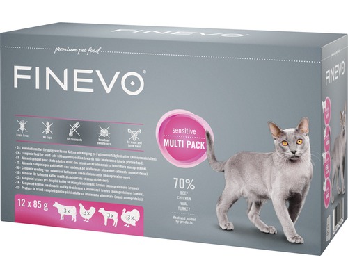 Kattmat FINEVO Sensitive Cat mix 12x85g