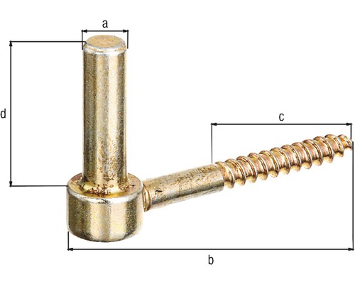 Svetsgångjärn med skruv och måttangivelser