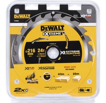 DeWalt cirkelsågblad, 216 millimeter diameter, 24 tänder, förpackad