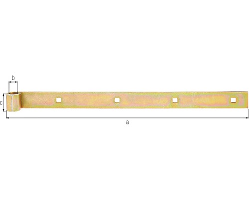 Rakt gångjärnsband med fyra fyrkantiga hål och dimensioner