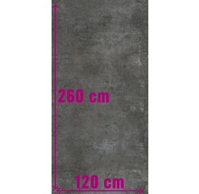 Grå platta med måtten 260 cm gånger 120 cm.