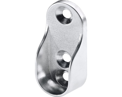 Klädstångshållare HETTICH oval Ø15x30mm förkromad 30 styck Garderobstångshållare av metall med två fästhål