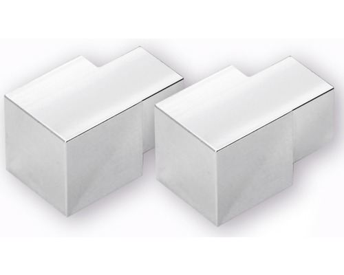 Hörnstycke DURAL Squareline aluminium grå 11mm 2-pack