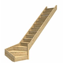 Trätrappa med tolv steg