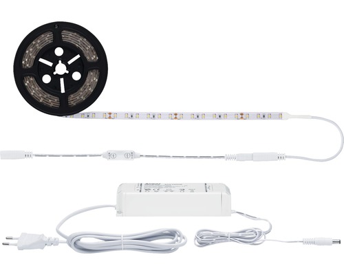 LED-strip på rulle med anslutningskabel och nätaggregat