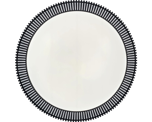 Rund spegel med design av järnvägsspår