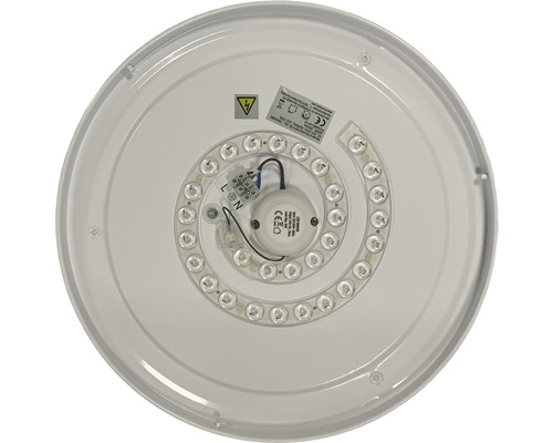 LED taklampa insida med elektroniska komponenter