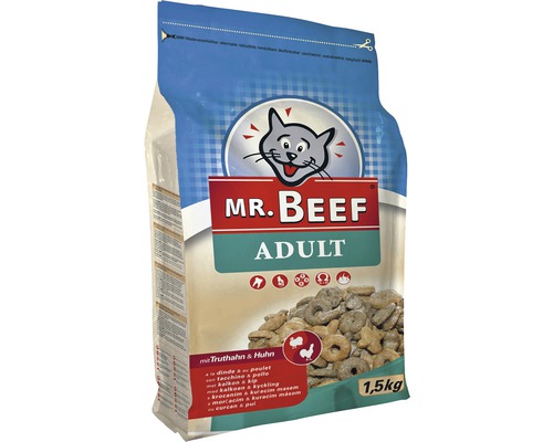 Kattmat MR. BEEF Adult kalkon & kyckling 1,5kg