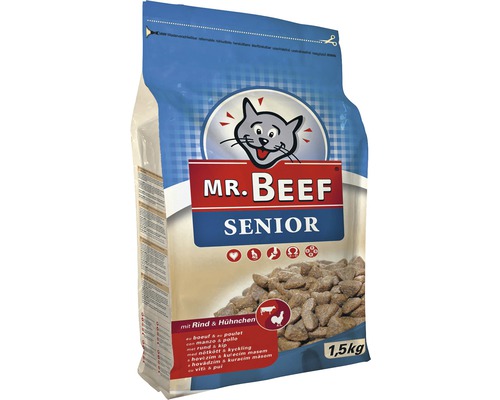 Kattmat MR. BEEF Senior kött & kyckling 1,5kg