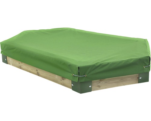 Täckt sandlåda med träram