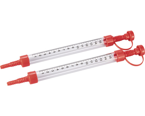 Två doseringshjälpmedel med mätskala