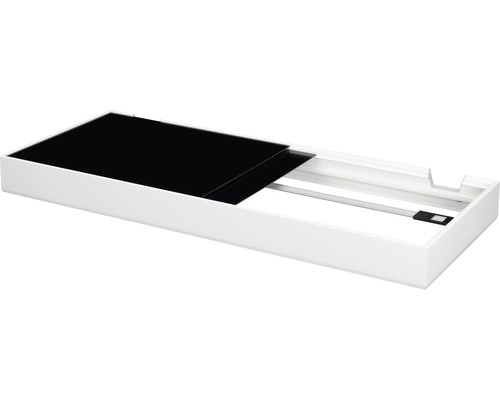 Skjutdörr vit med glasskiva