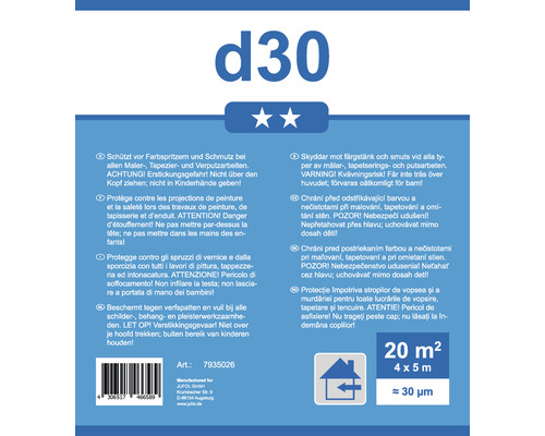 Information om skydd mot färgstänk och smuts vid alla typer av målar-, tapetserings- och putsarbeten