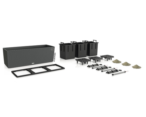 Lechuza Balconera Cottage 80 blomlåda set med insatser, bevattningssystem, vattennivåindikator och tillbehör