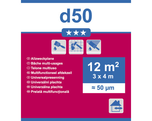 Flerbrukspresenning d50 med en yta på 12 kvadratmeter