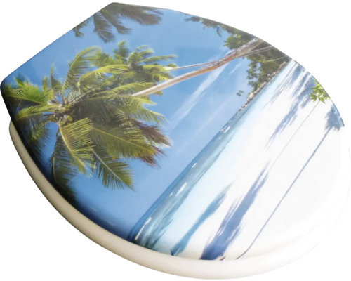 Toalettsits med palmmotiv för badrummet