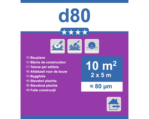 Byggfolie d80, 10 kvadratmeter