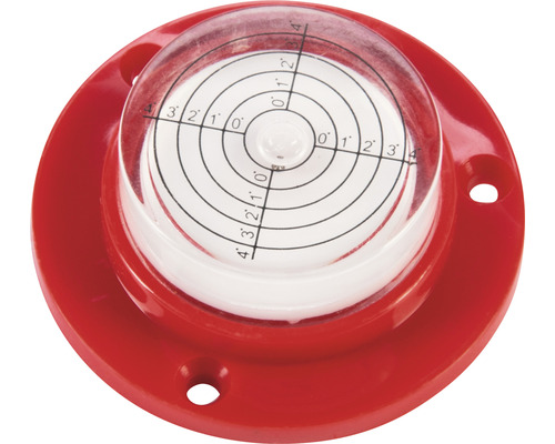 Rund doslibell med röd bas för horisontell inriktning