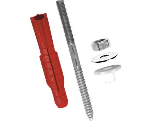 Pluggar med skruv, mutter och brickor