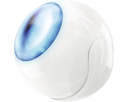 Vit sfärisk lampa med galaxprojektion