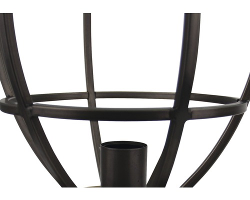 Detaljvy av en lampa med lamphållare och metallram