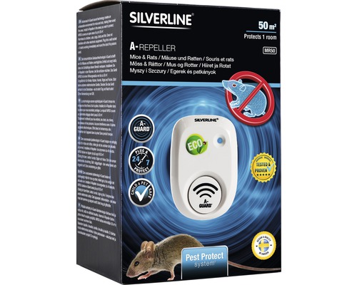 Silverline A-Repeller mot möss och råttor, skyddar ett rum upp till 50 kvadratmeter