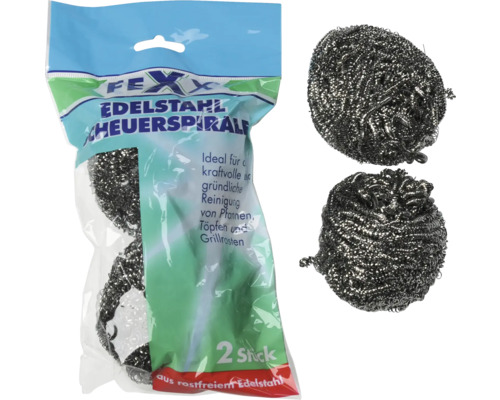 Grytskrubb av rostfritt stål, tvåpack